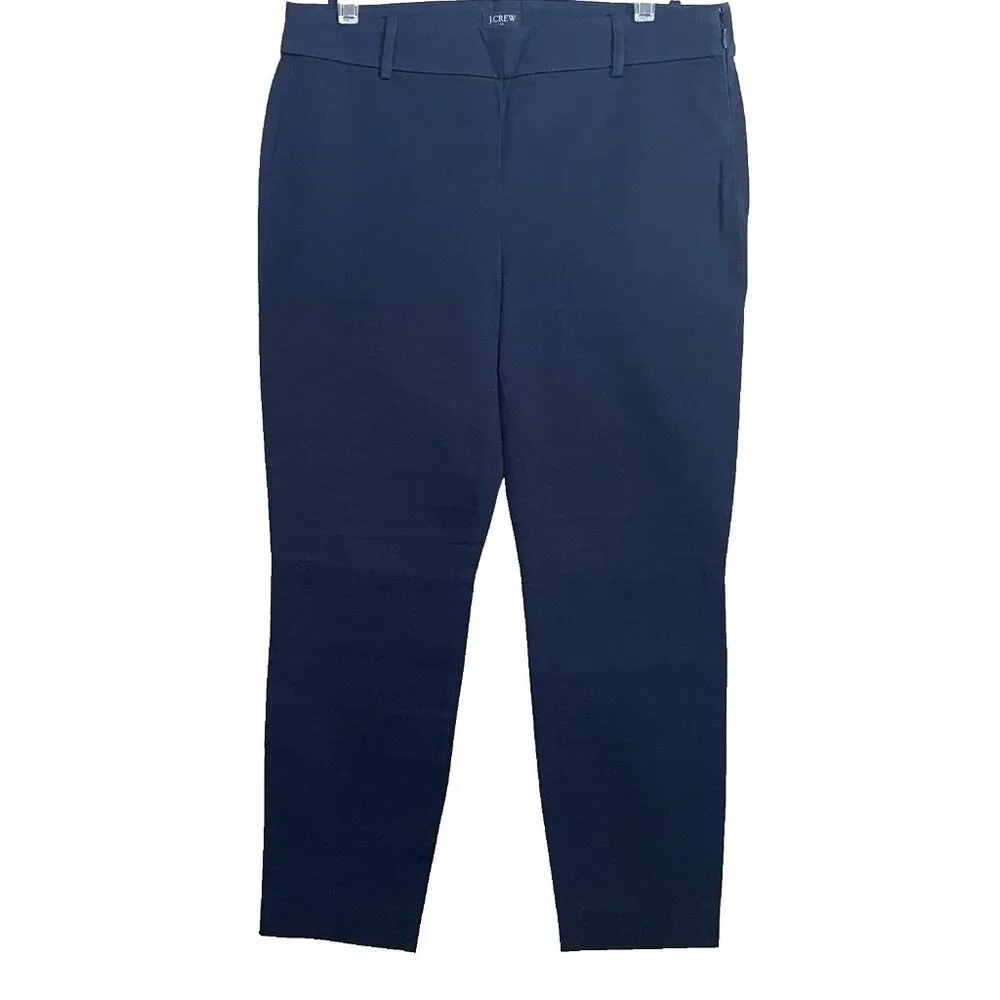 J. Crew Navy Blue Winnie Crop Ankle Pants Size 8 Office Stretch NWT H5159